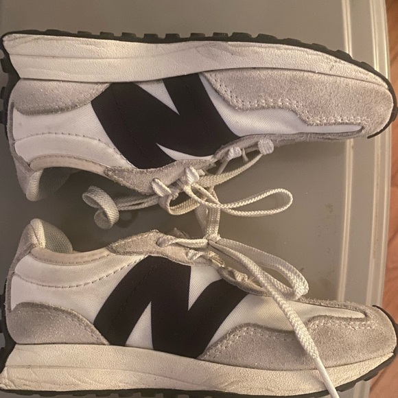 New Balance Kids White and Gray Athletic Sneakers - Picture 2 of 4